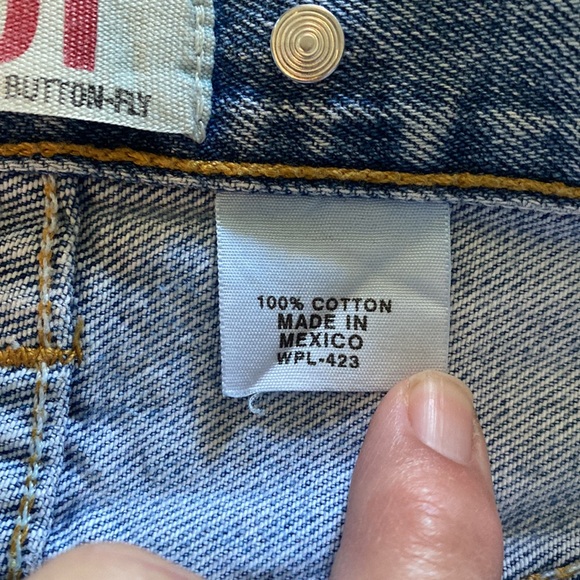 Levi  501 Bucksaw Logger Jeans Mens size Suspender buttons Blue Vintage 30”/31” - Picture 3 of 9